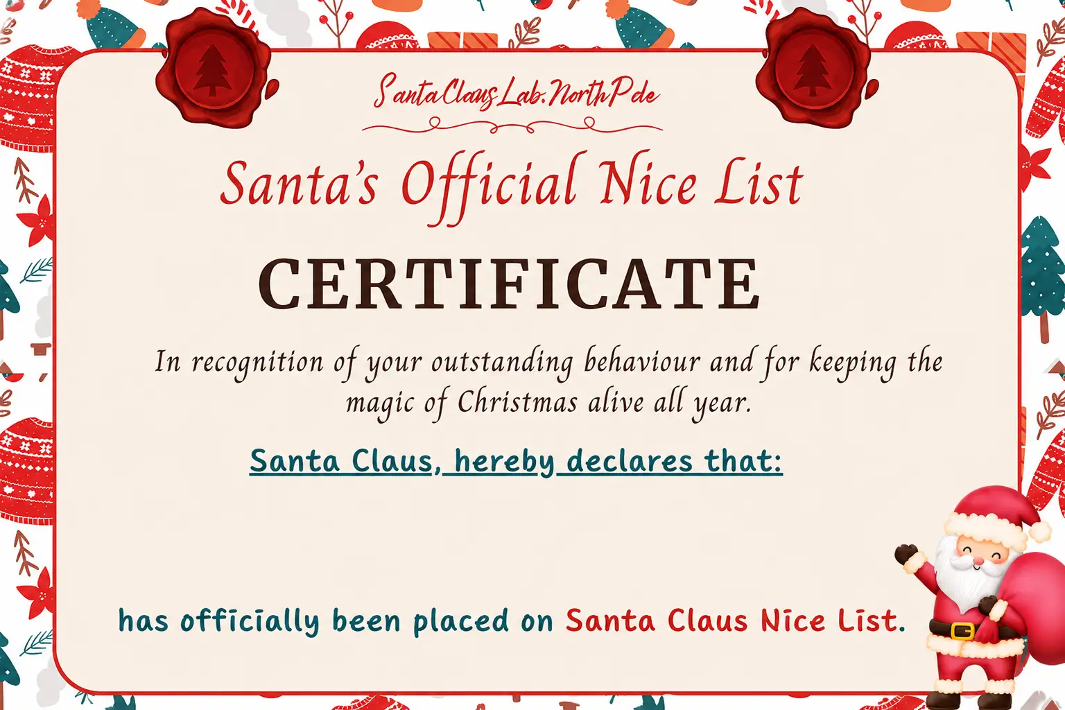 Nice List Certificate